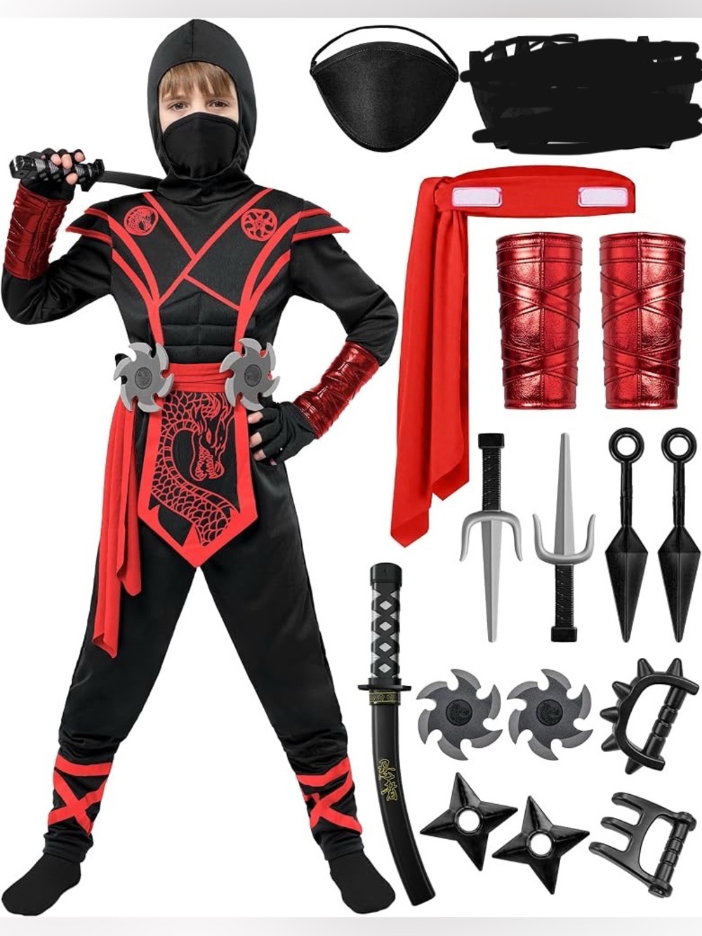 Spooktacular‎ Creations Kids Ninja Costume Halloween Dress Up Size 3T